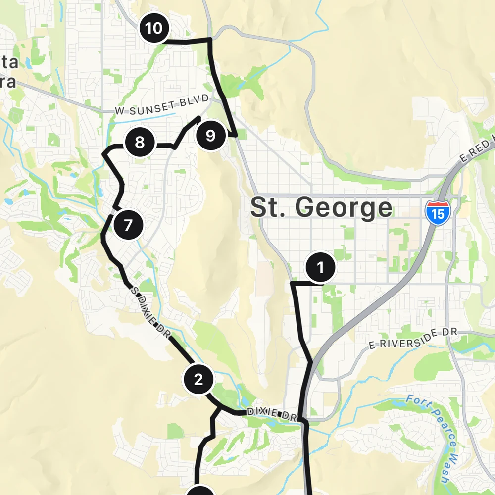 The route map in the BlazeRoutes mobile app